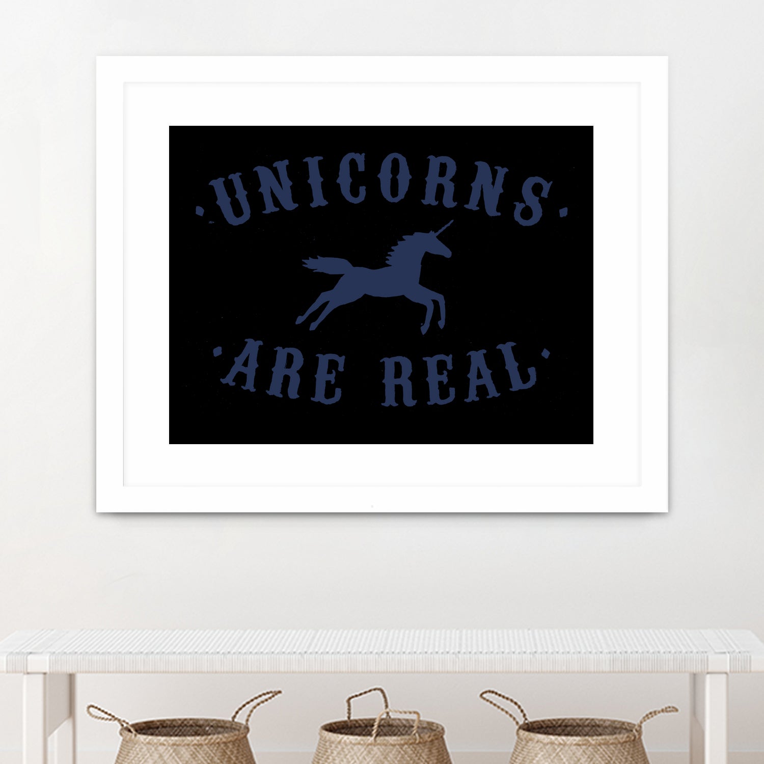 Unicorns are Real by Florent Bodart on GIANT ART - blue digital painting