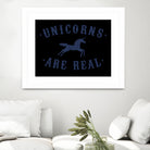 Unicorns are Real by Florent Bodart on GIANT ART - blue digital painting