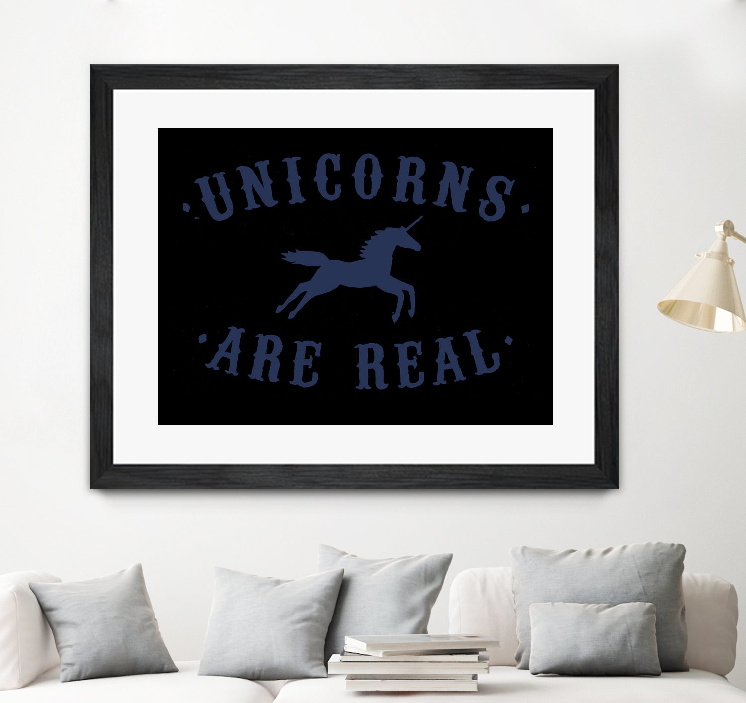 Unicorns are Real by Florent Bodart on GIANT ART - blue digital painting