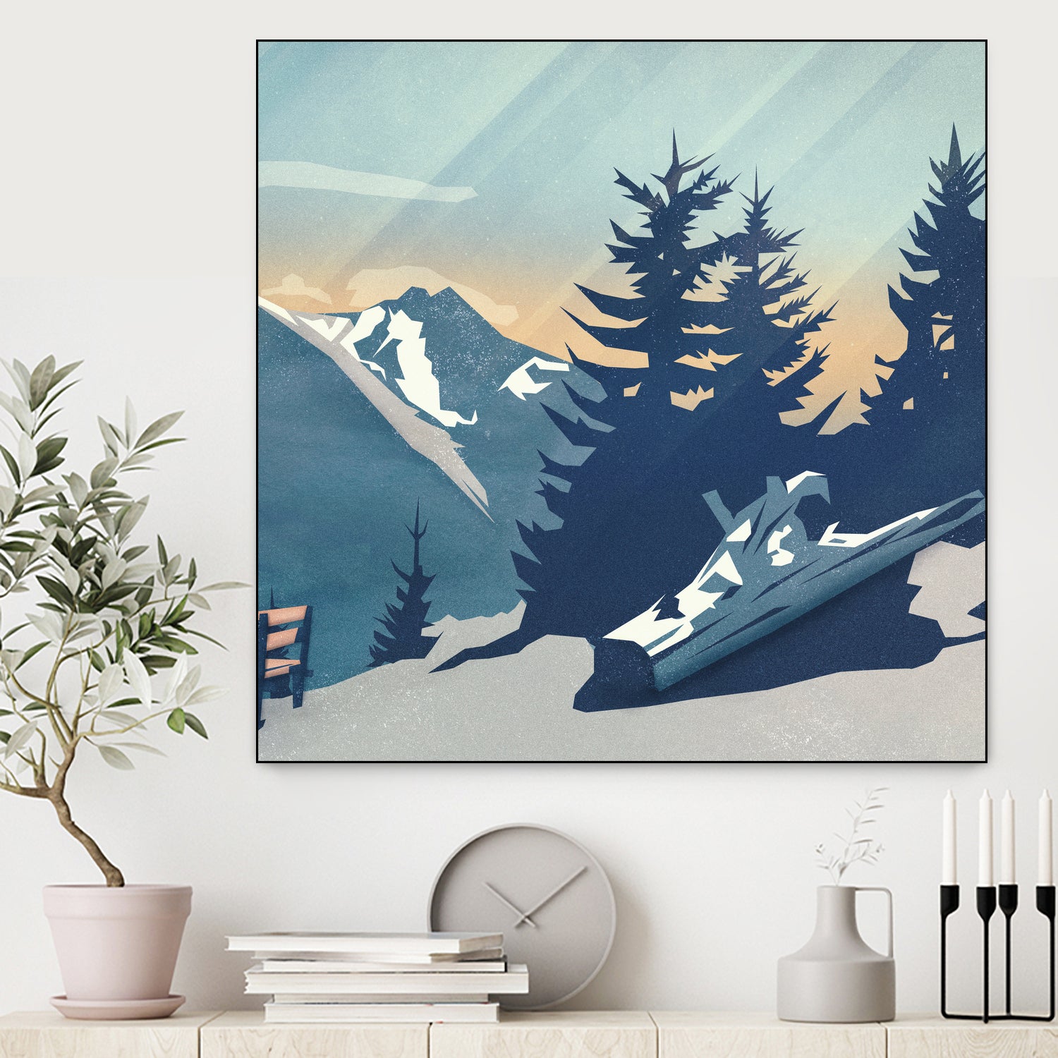 Mountain Sunrise (Pause II) by Romina Lutz on GIANT ART - yellow digital painting