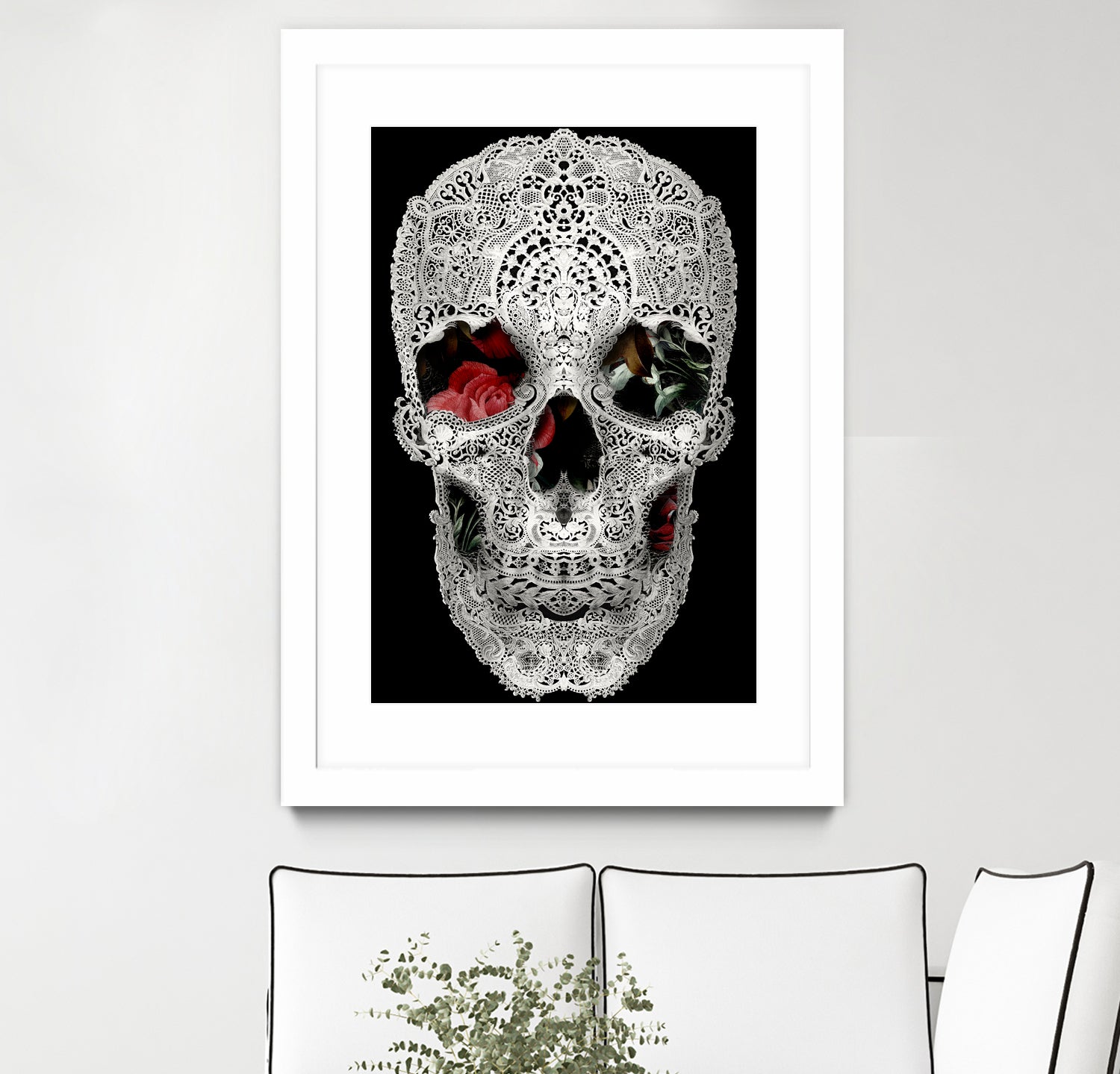 lace skull 2 light 6000 by Ali Gulec on GIANT ART - white digital drawing