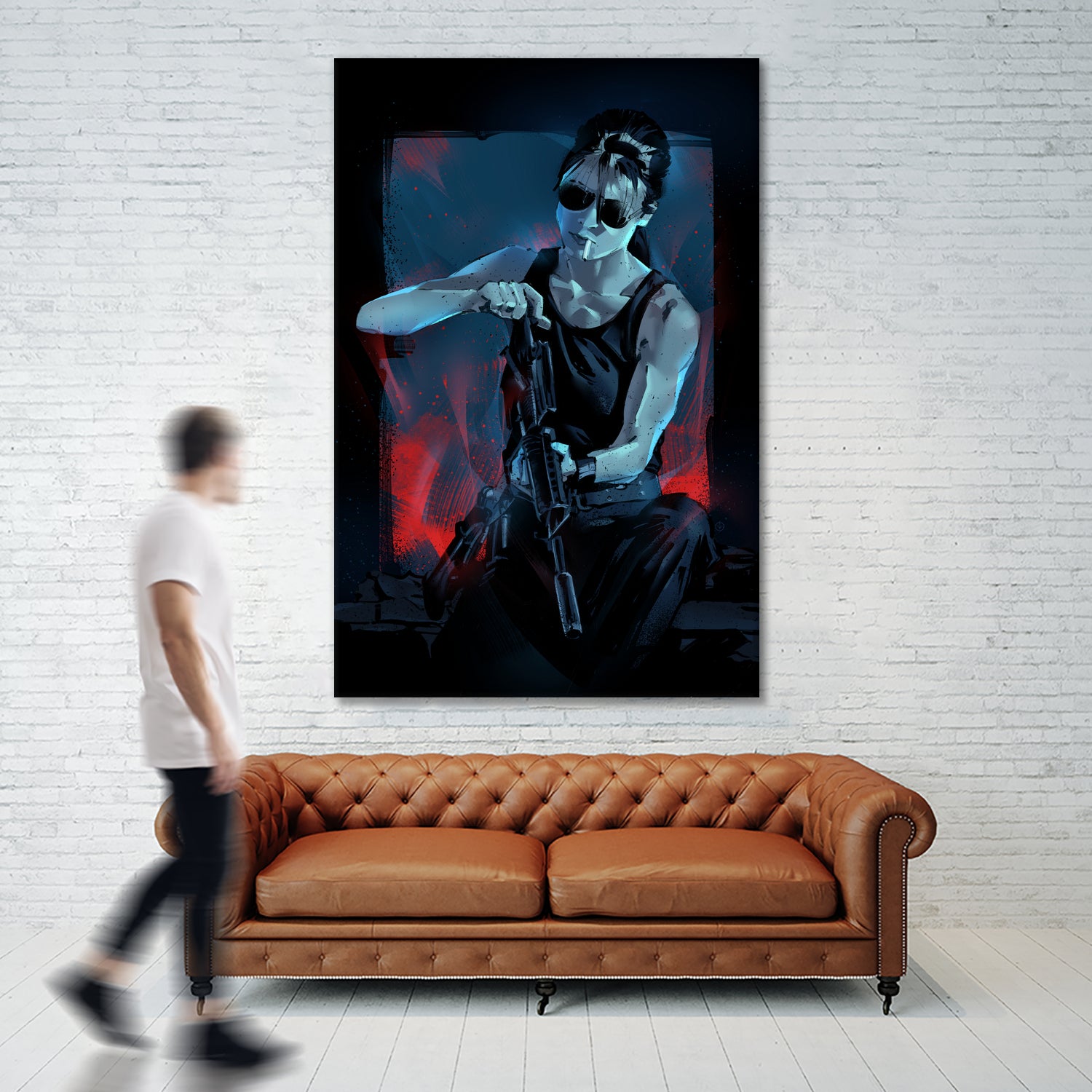 Sarah Connor by Nikita Abakumov on GIANT ART - blue digital painting