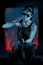 Sarah Connor by Nikita Abakumov on GIANT ART - blue digital painting