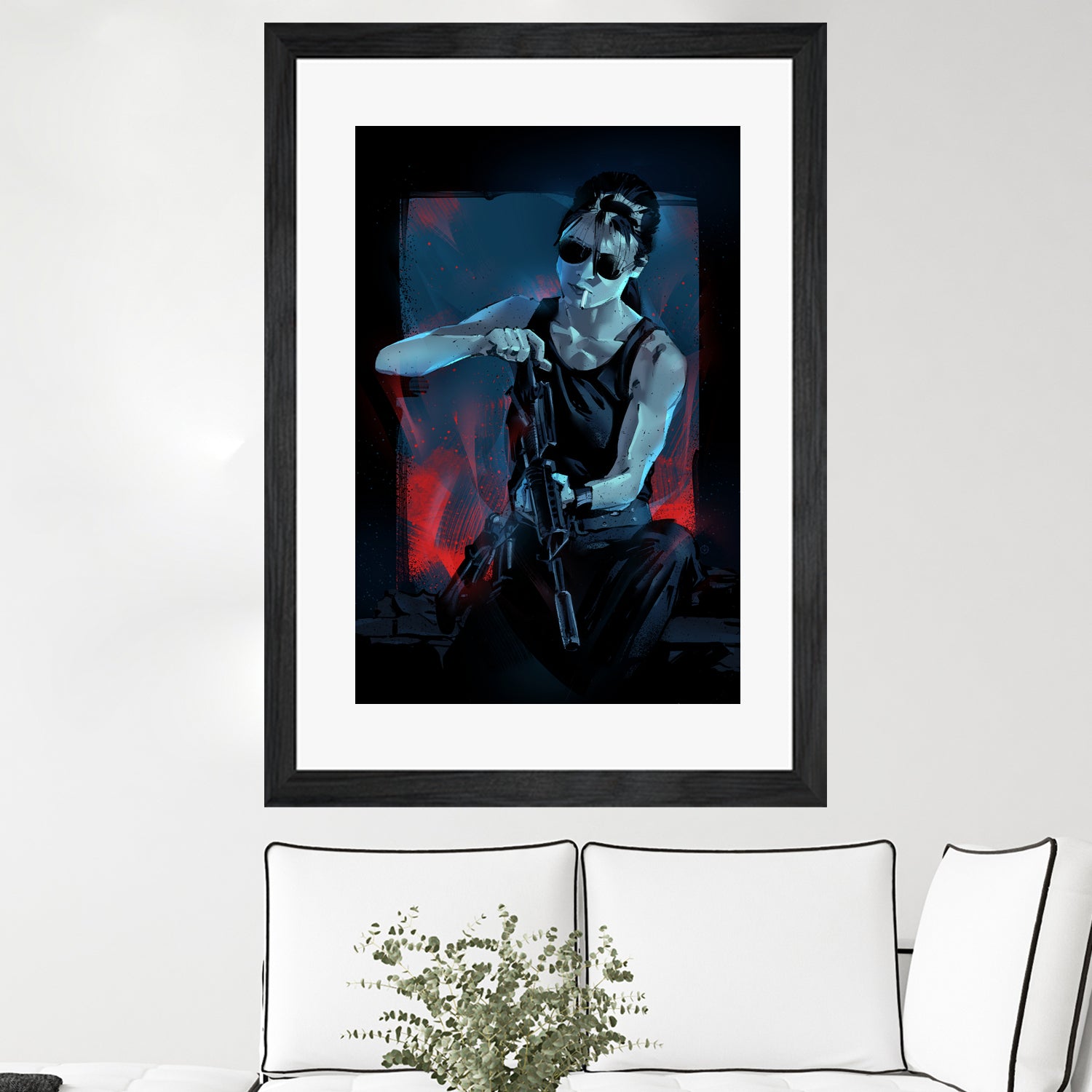 Sarah Connor by Nikita Abakumov on GIANT ART - blue digital painting