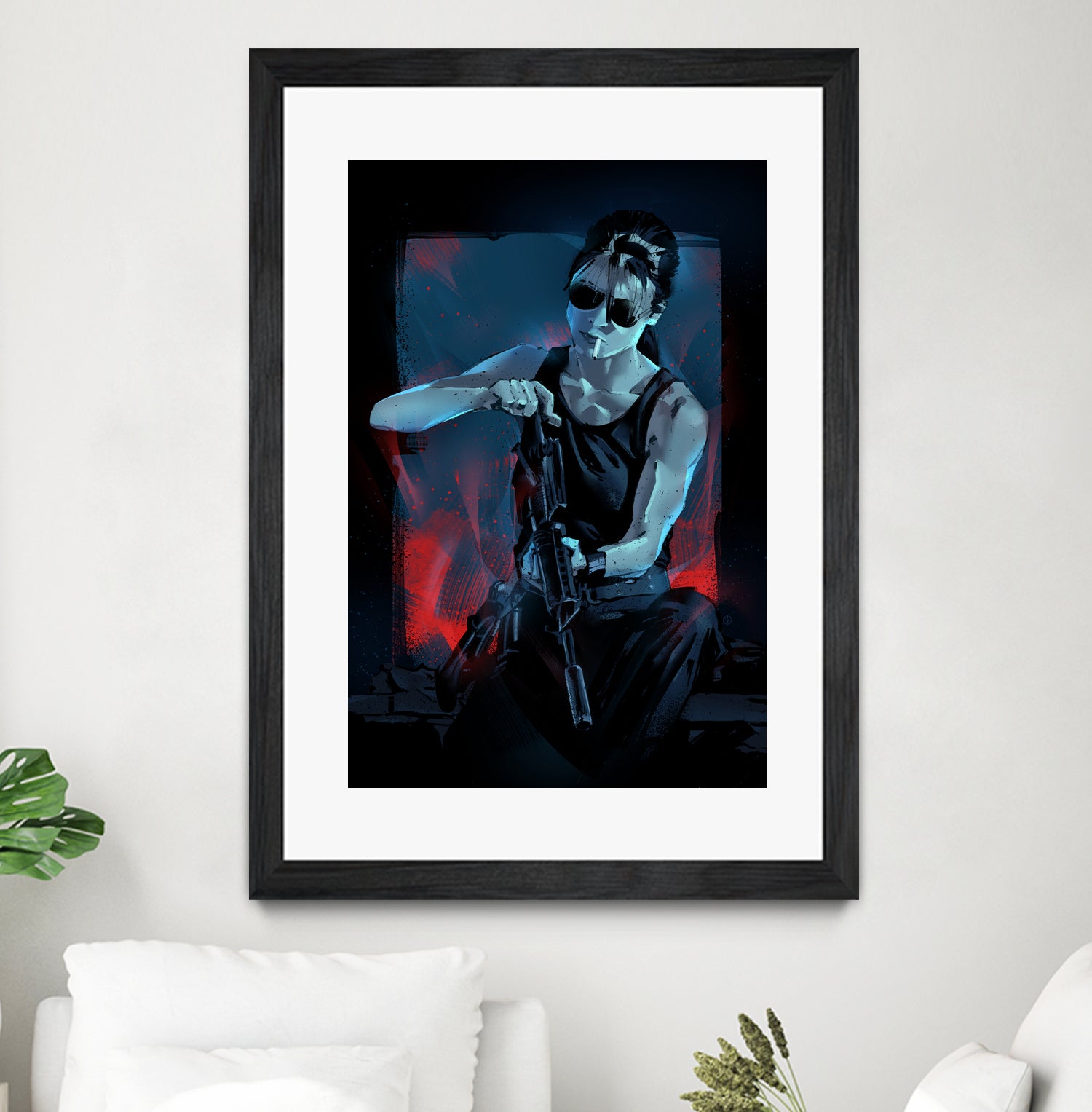 Sarah Connor by Nikita Abakumov on GIANT ART - blue digital painting