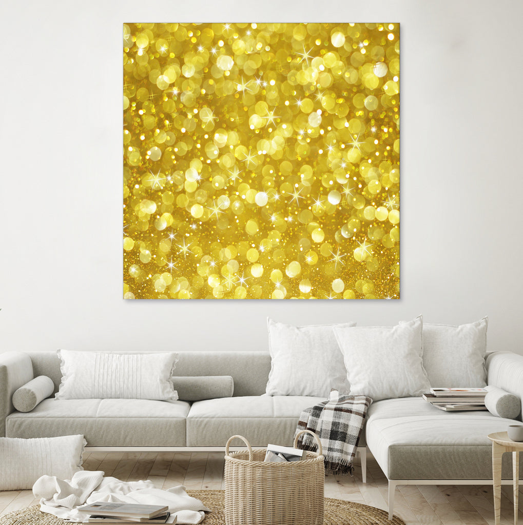 Glam gold bokeh glitter by dushan Medich on GIANT ART - yellow digital painting