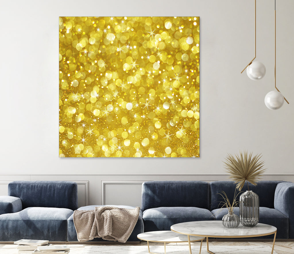 Glam gold bokeh glitter by dushan Medich on GIANT ART - yellow digital painting