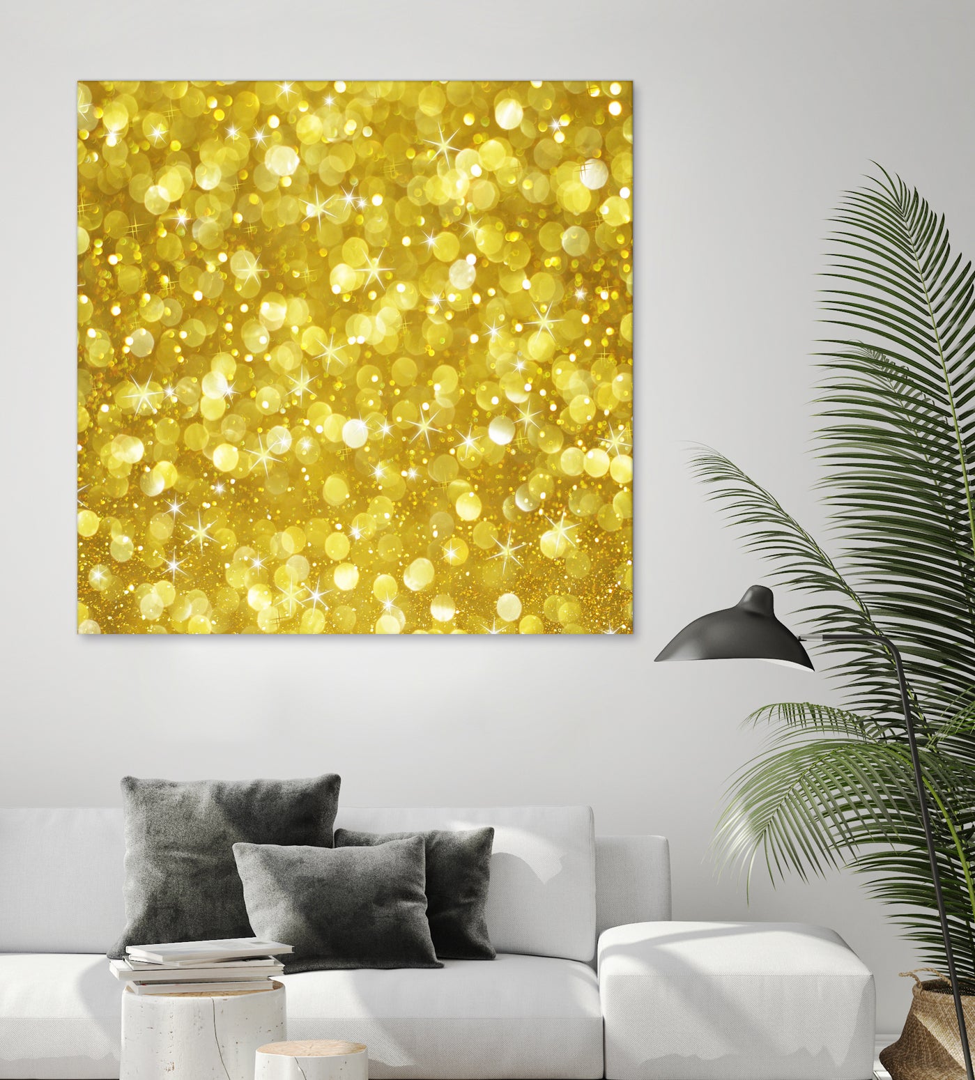 Glam gold bokeh glitter by dushan Medich on GIANT ART - yellow digital painting