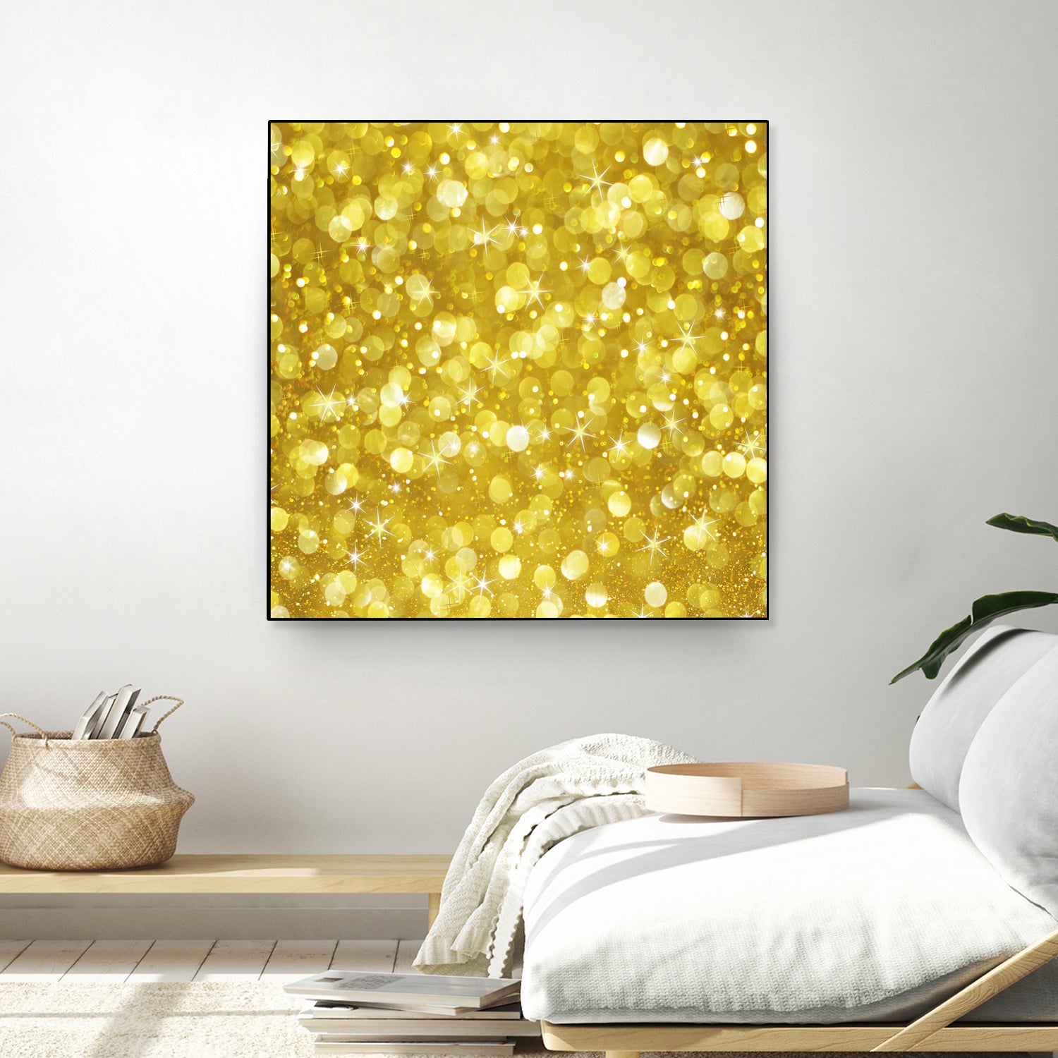 Glam gold bokeh glitter by dushan Medich on GIANT ART - yellow digital painting