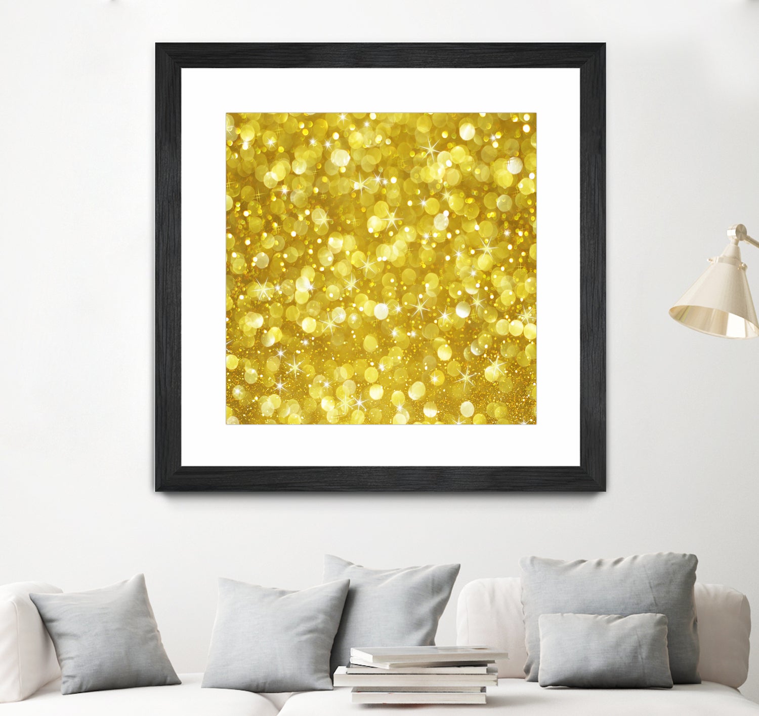 Glam gold bokeh glitter by dushan Medich on GIANT ART - yellow digital painting