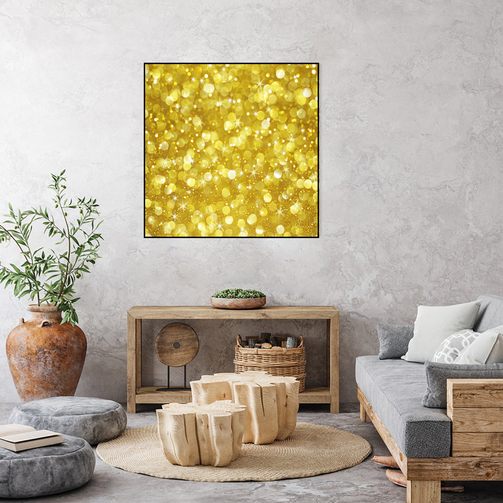 Glam gold bokeh glitter by dushan Medich on GIANT ART - yellow digital painting