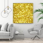 Glam gold bokeh glitter by dushan Medich on GIANT ART - yellow digital painting