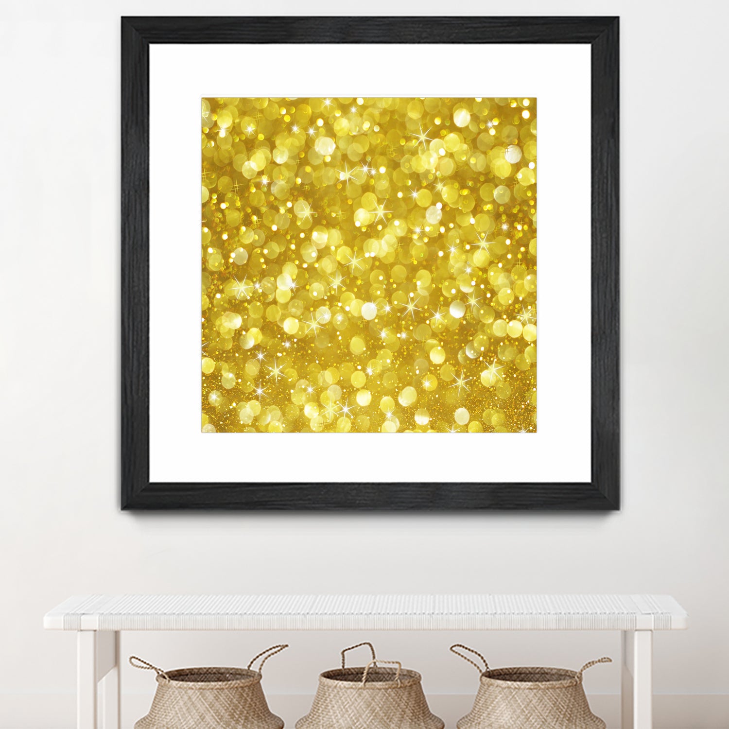 Glam gold bokeh glitter by dushan Medich on GIANT ART - yellow digital painting