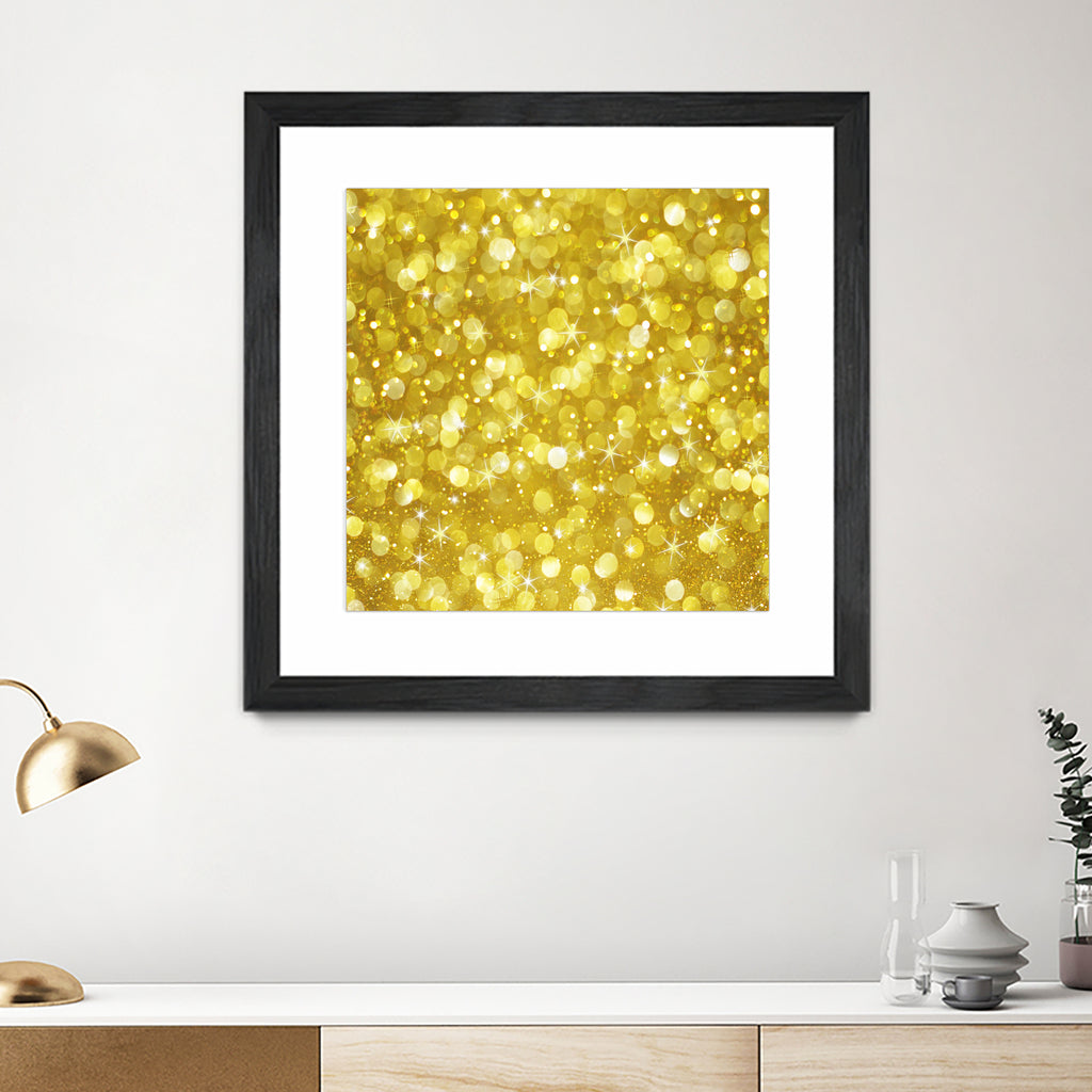 Glam gold bokeh glitter by dushan Medich on GIANT ART - yellow digital painting