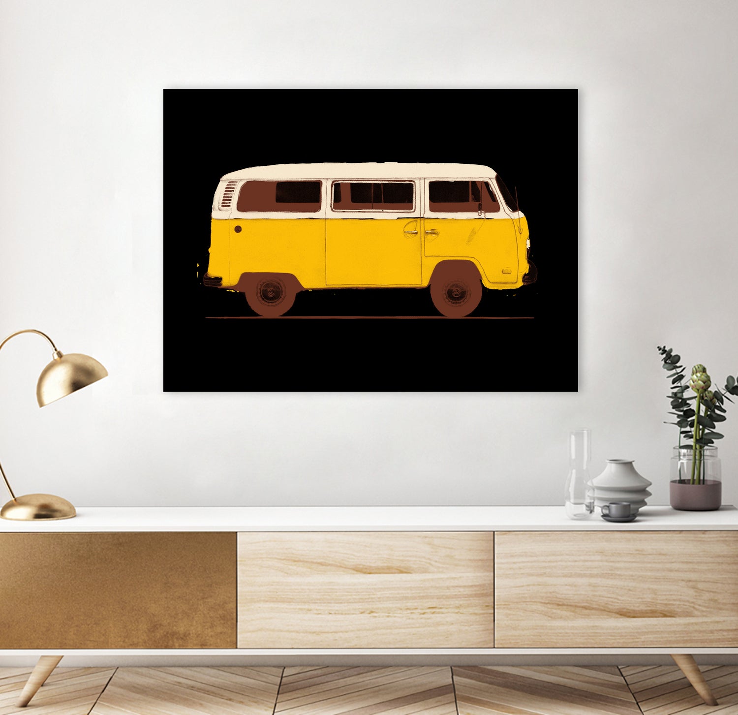 Yellow Van by Florent Bodart on GIANT ART - yellow digital painting