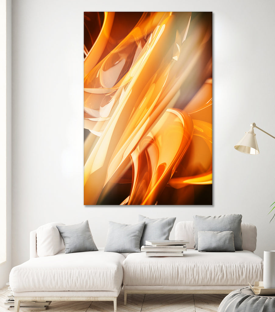 Into the Unknown - Abstraction III / OE by Tenyo Marchev on GIANT ART - orange 3d art