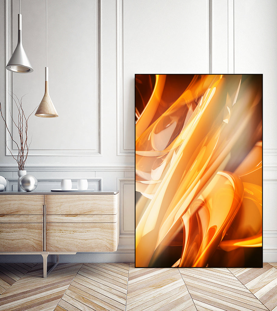 Into the Unknown - Abstraction III / OE by Tenyo Marchev on GIANT ART - orange 3d art