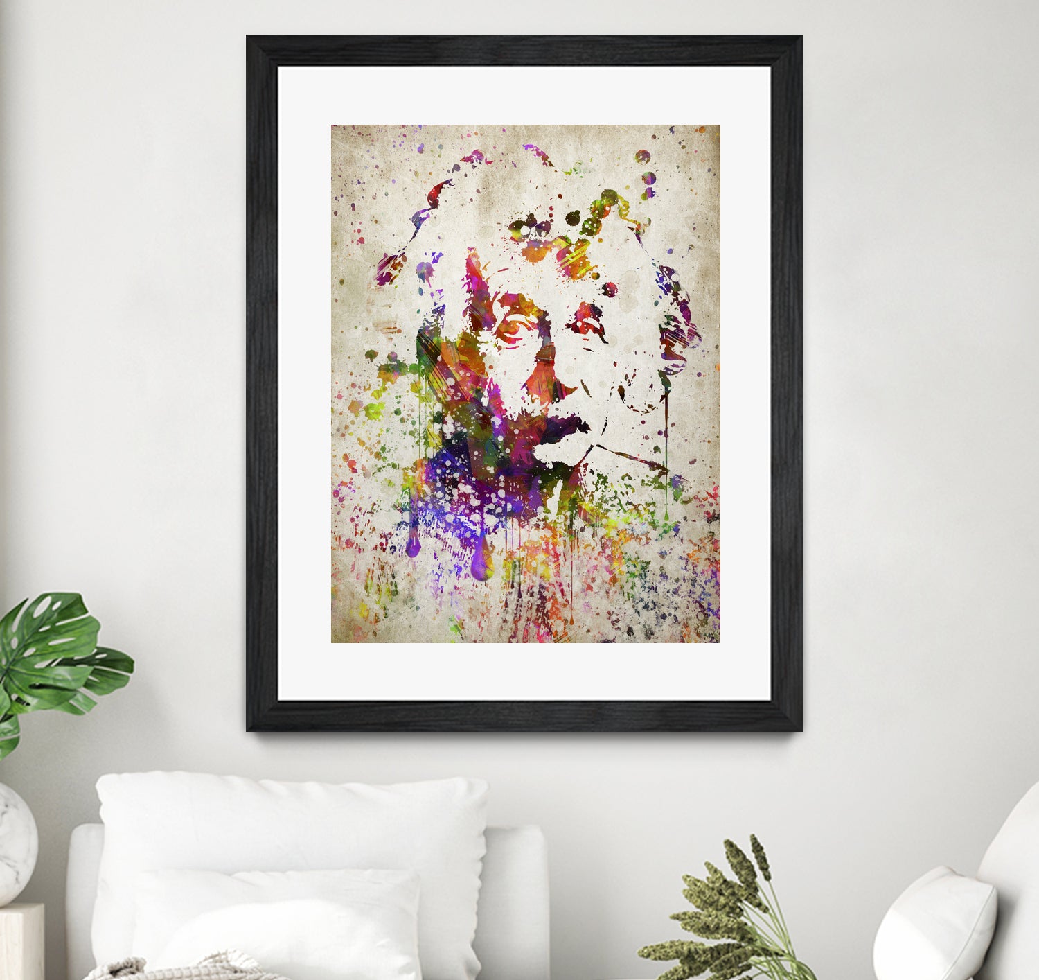 Albert Einstein in Color by Aged Pixel on GIANT ART - red digital drawing