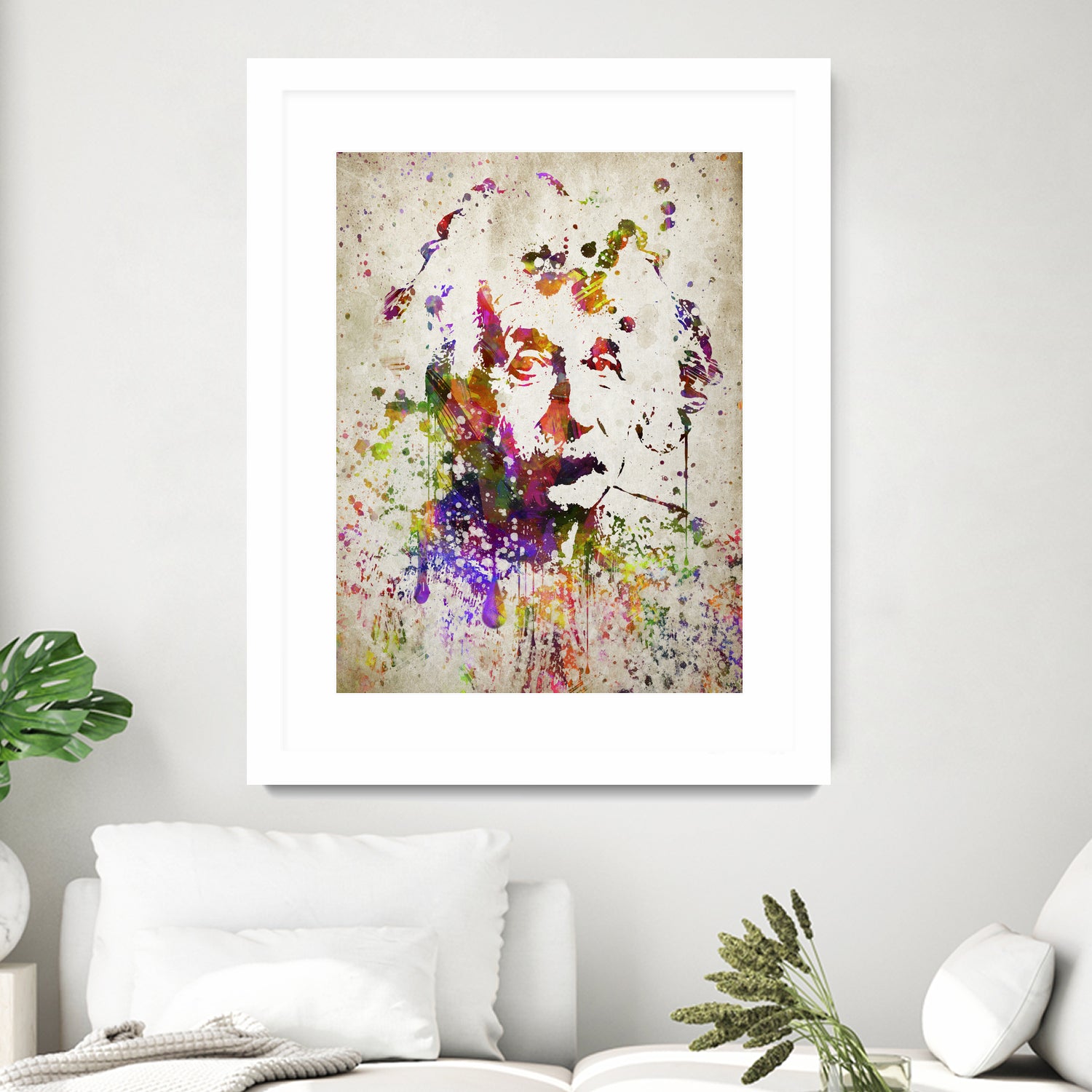 Albert Einstein in Color by Aged Pixel on GIANT ART - red digital drawing