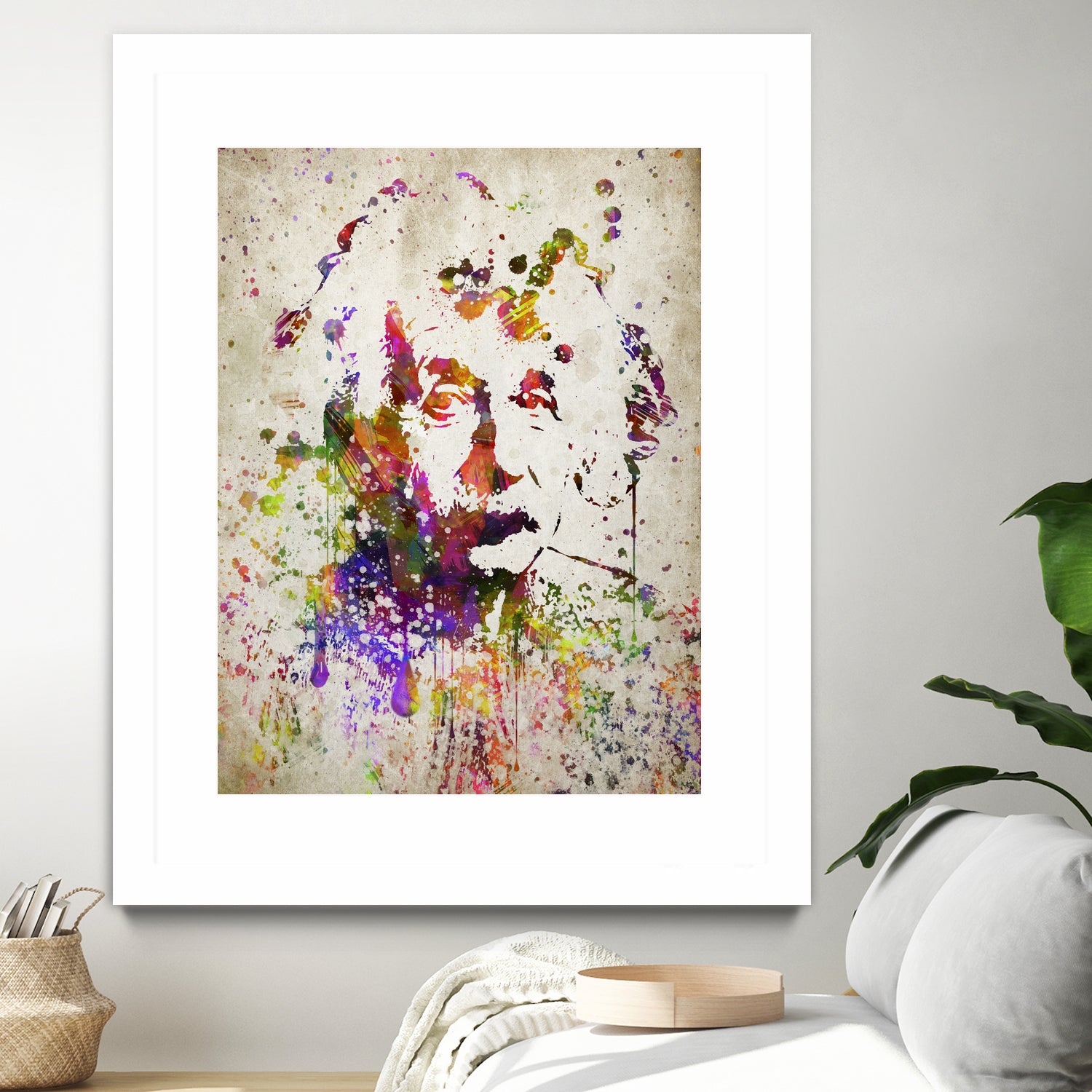 Albert Einstein in Color by Aged Pixel on GIANT ART - red digital drawing