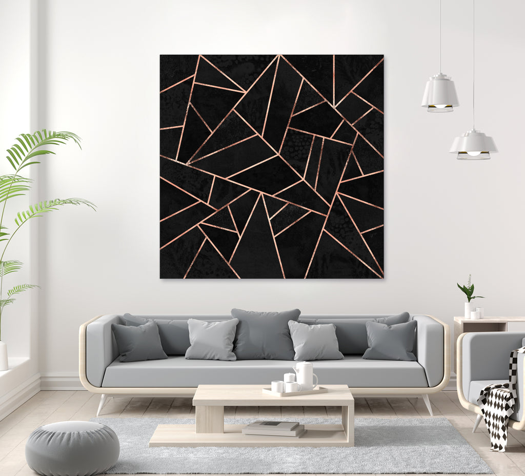 Velvet Black & Rose Gold by Elisabeth Fredriksson on GIANT ART - black digital painting