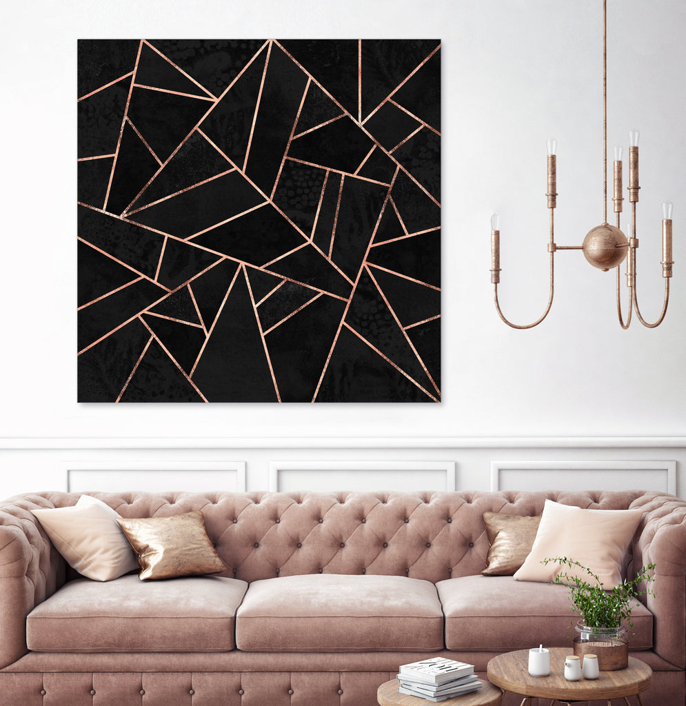 Velvet Black & Rose Gold by Elisabeth Fredriksson on GIANT ART - black digital painting