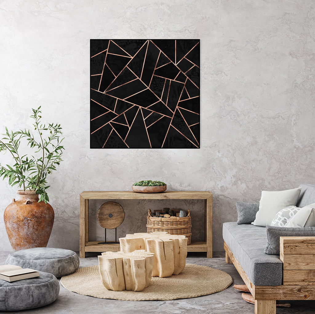 Velvet Black & Rose Gold by Elisabeth Fredriksson on GIANT ART - black digital painting