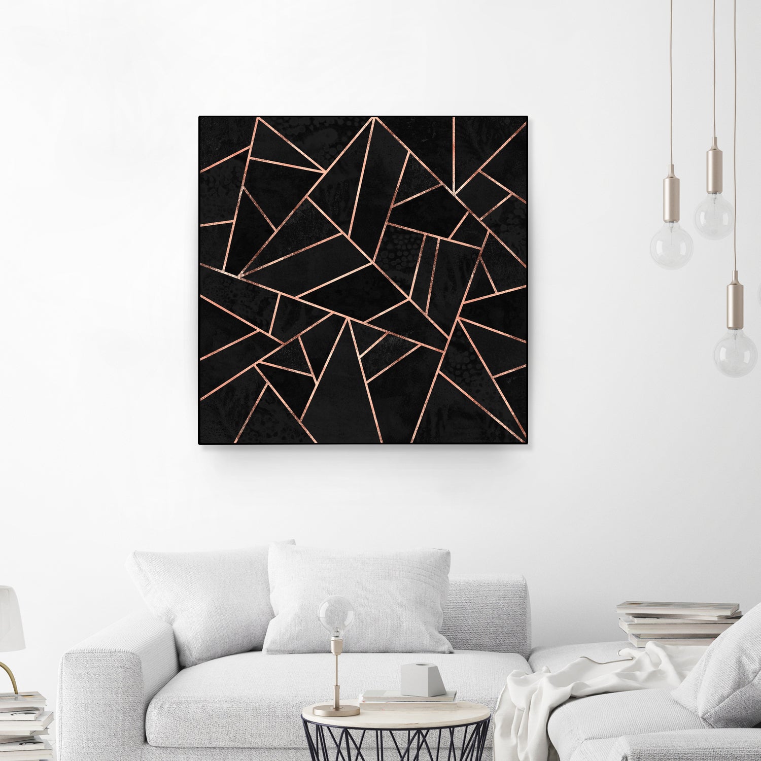 Velvet Black & Rose Gold by Elisabeth Fredriksson on GIANT ART - black digital painting