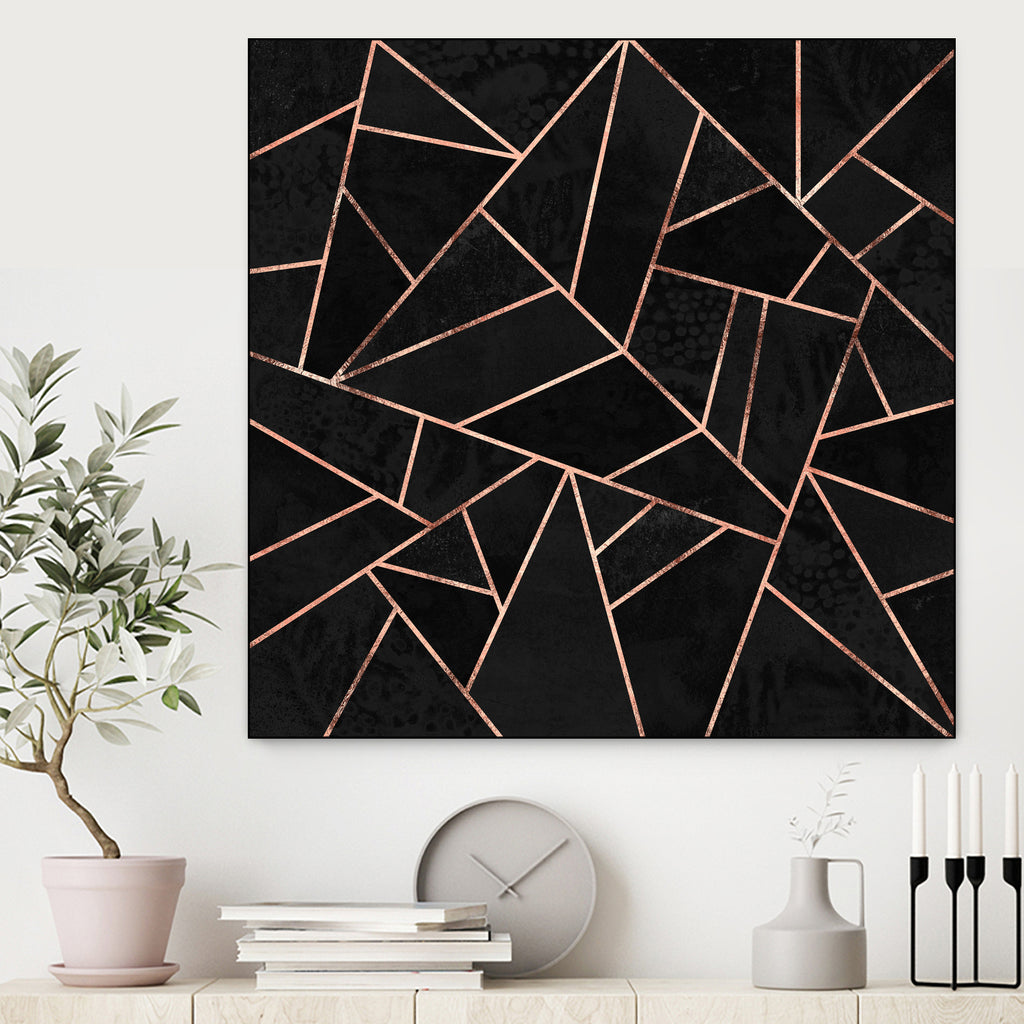 Velvet Black & Rose Gold by Elisabeth Fredriksson on GIANT ART - black digital painting