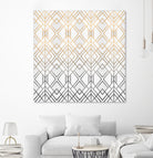 Gold And Grey Geo by Elisabeth Fredriksson on GIANT ART - white digital painting