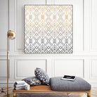 Gold And Grey Geo by Elisabeth Fredriksson on GIANT ART - white digital painting