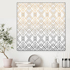 Gold And Grey Geo by Elisabeth Fredriksson on GIANT ART - white digital painting