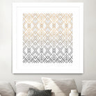 Gold And Grey Geo by Elisabeth Fredriksson on GIANT ART - white digital painting