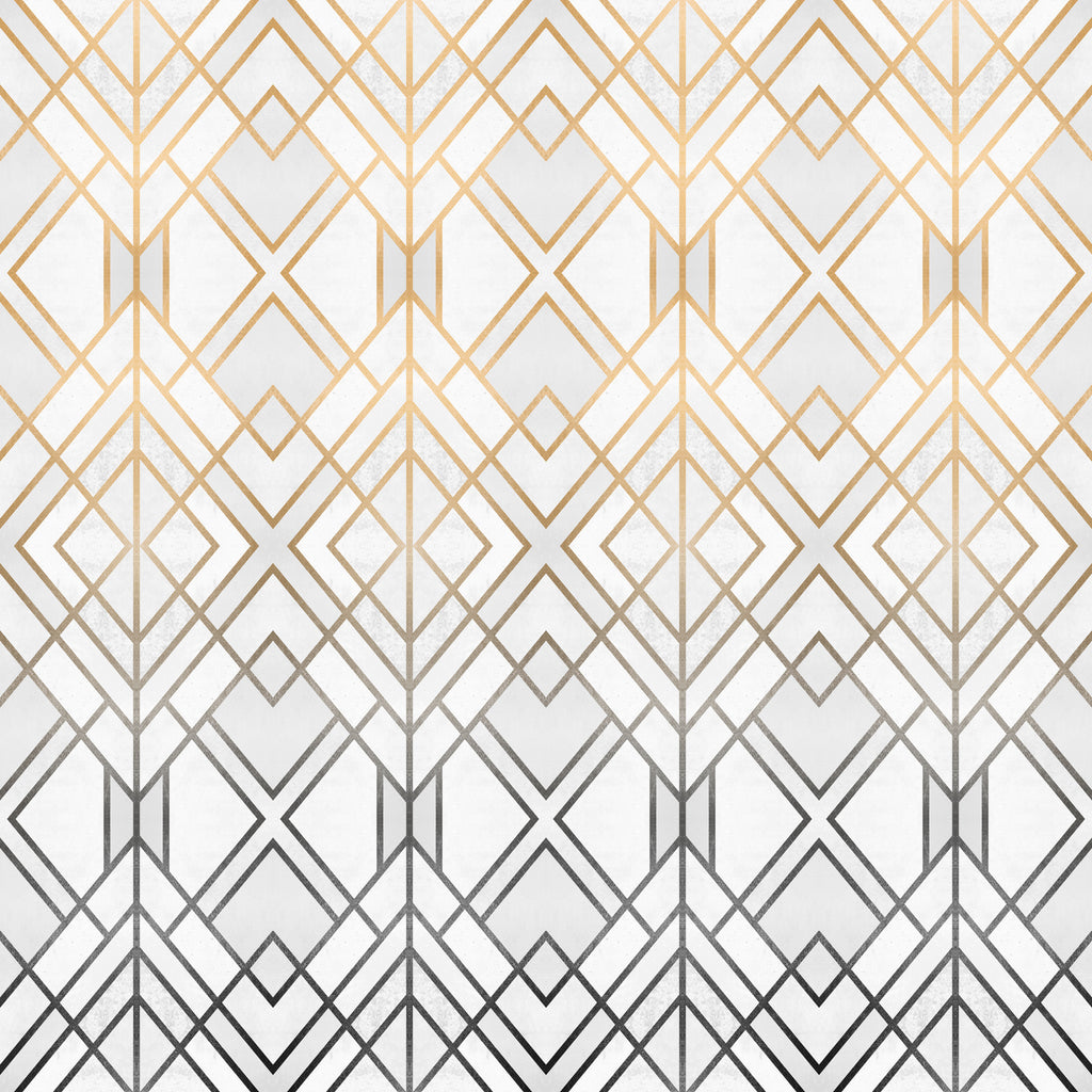 Gold And Grey Geo by Elisabeth Fredriksson on GIANT ART - white digital painting