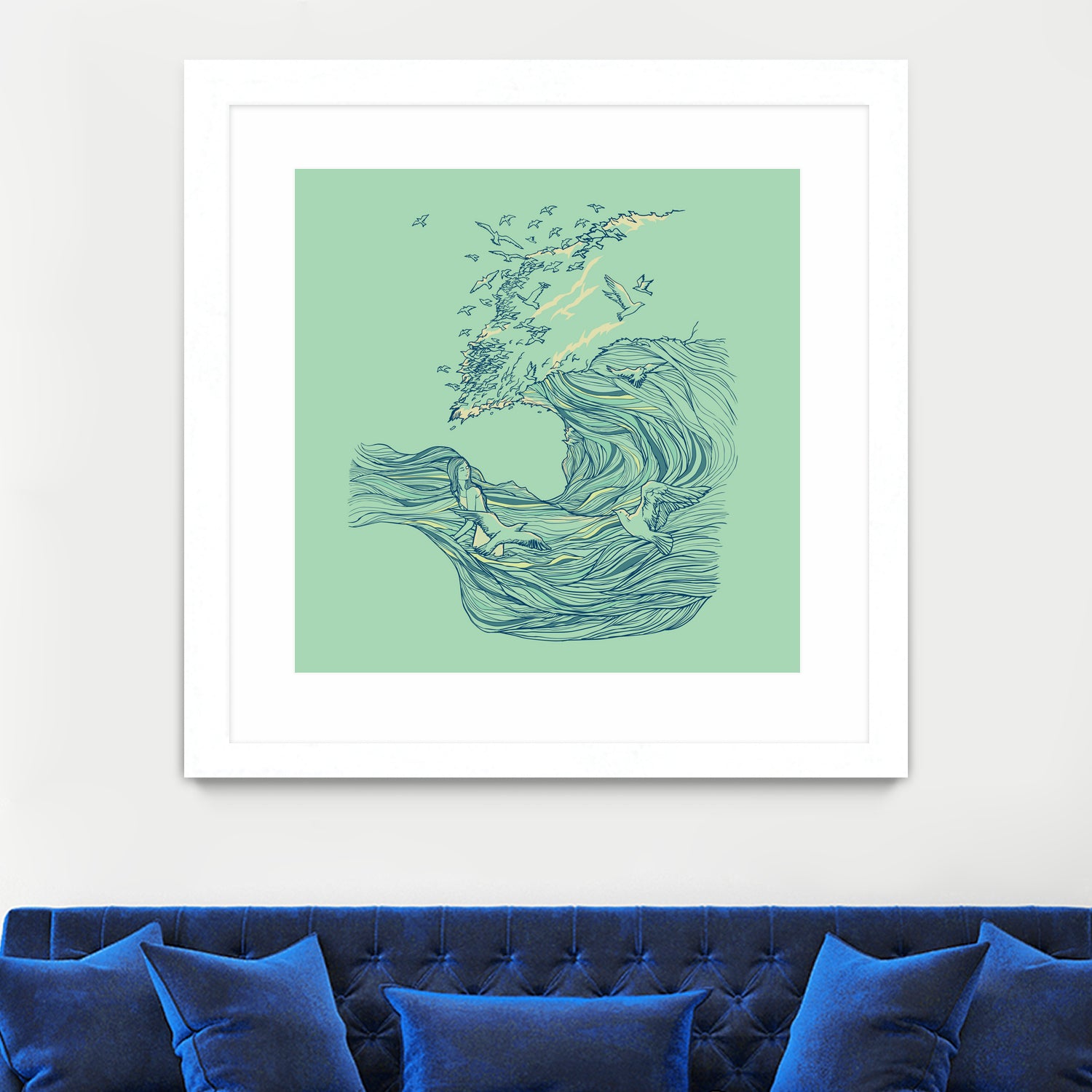 Ocean Breath by ChalermPhol Harnchakkham on GIANT ART - blue digital drawing