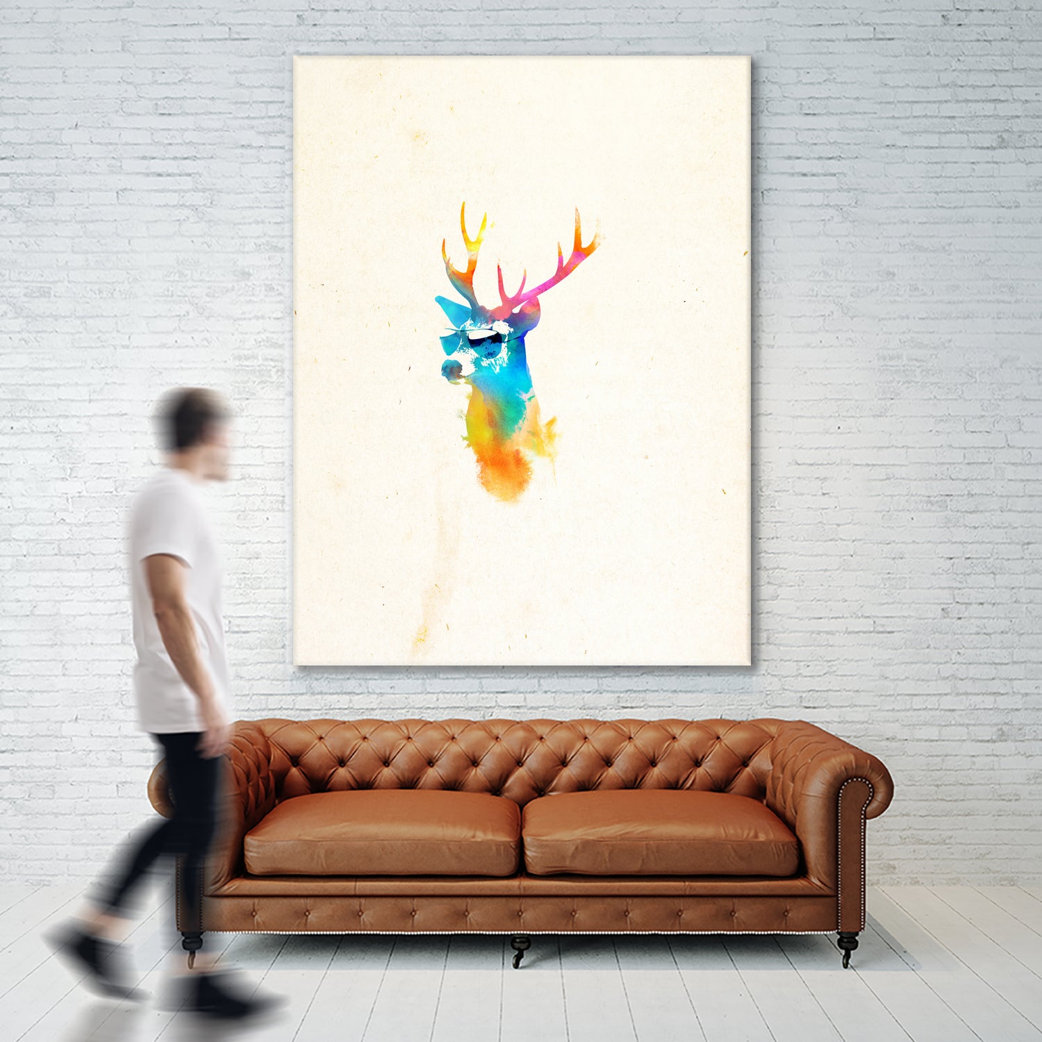 Sunny Stag by Robert Farkas on GIANT ART - orange digital painting