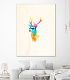 Sunny Stag by Robert Farkas on GIANT ART - orange digital painting