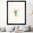 Sunny Stag by Robert Farkas on GIANT ART - orange digital painting