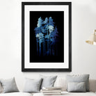 Winter wolf by Robert Farkas on GIANT ART - blue digital painting