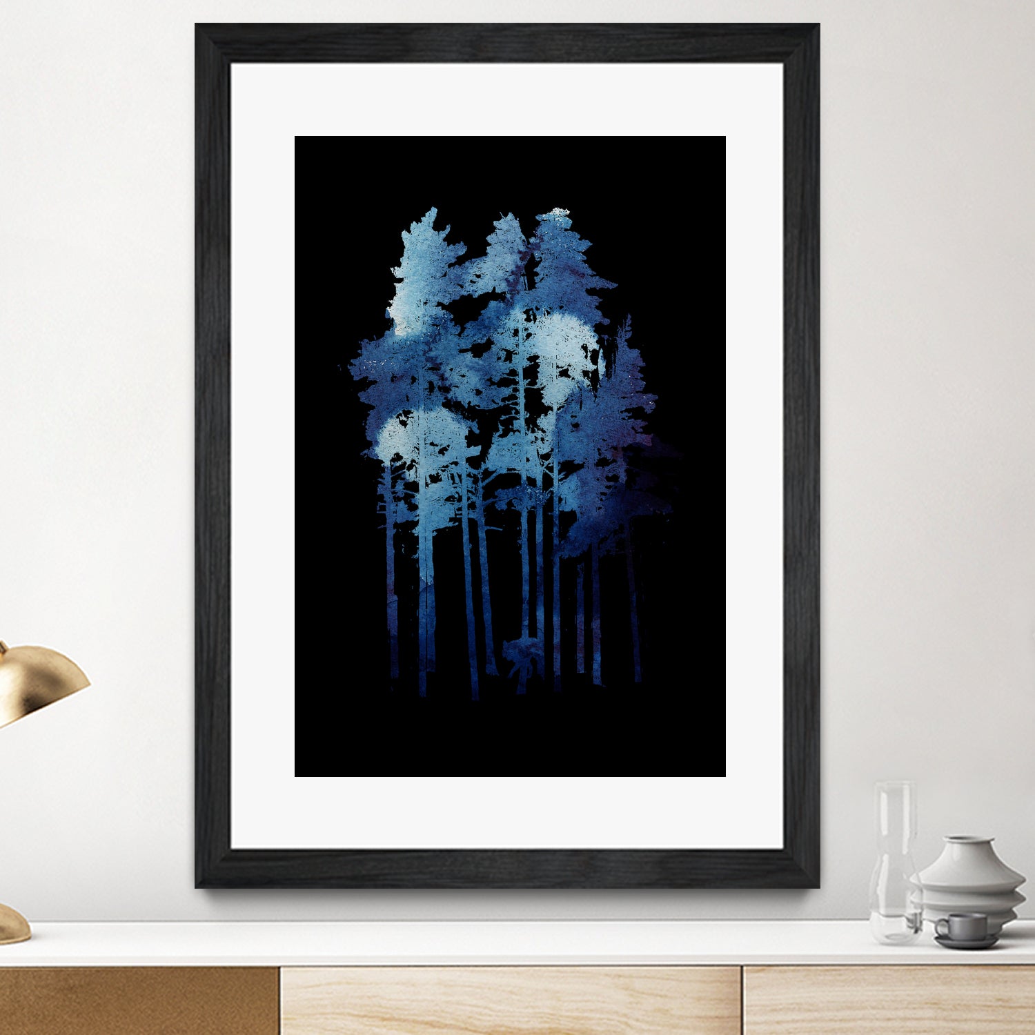 Winter wolf by Robert Farkas on GIANT ART - blue digital painting