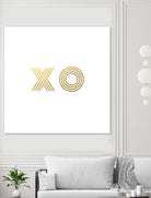 XO gold - minimal by Gale Switzer on GIANT ART - white typography