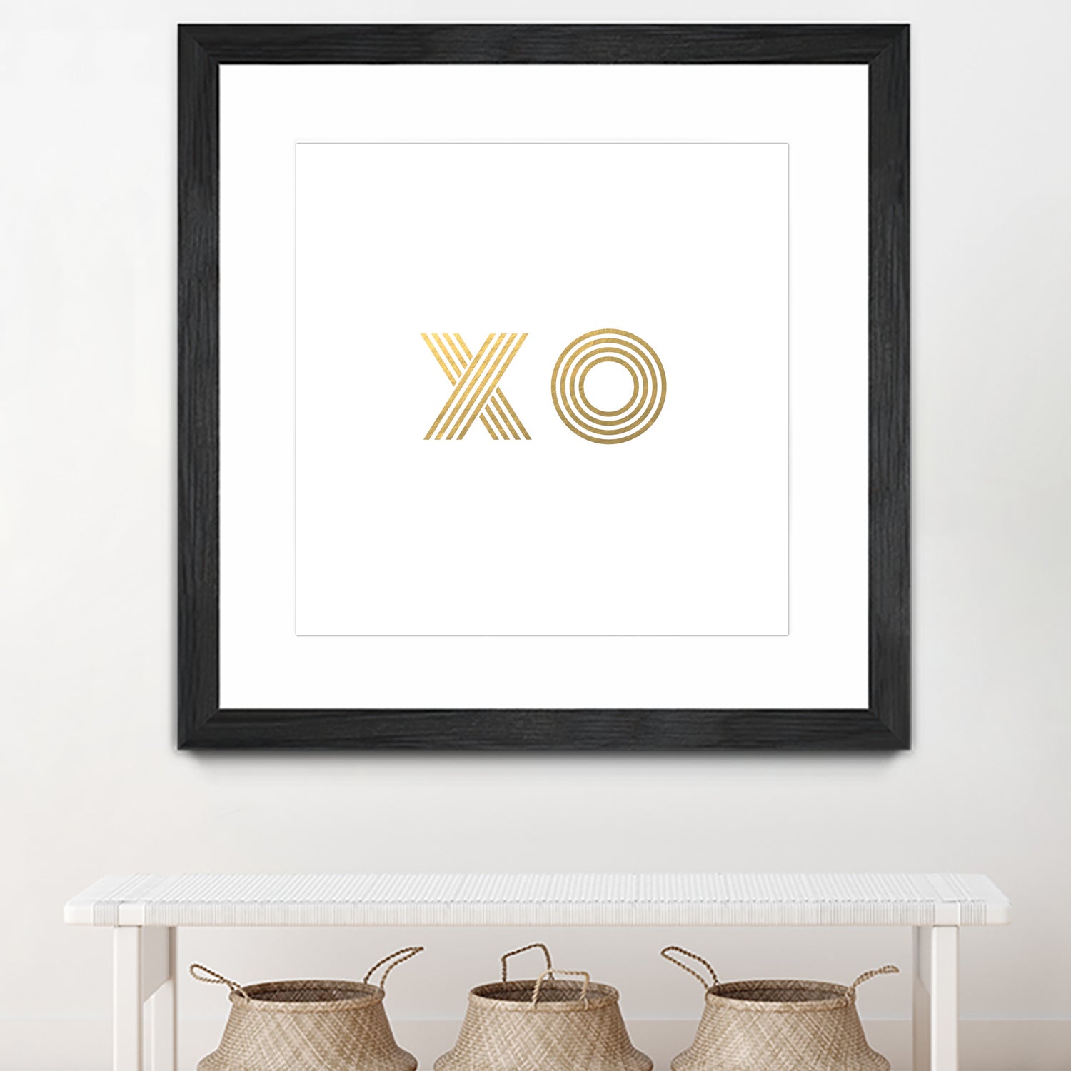 XO gold - minimal by Gale Switzer on GIANT ART - white typography