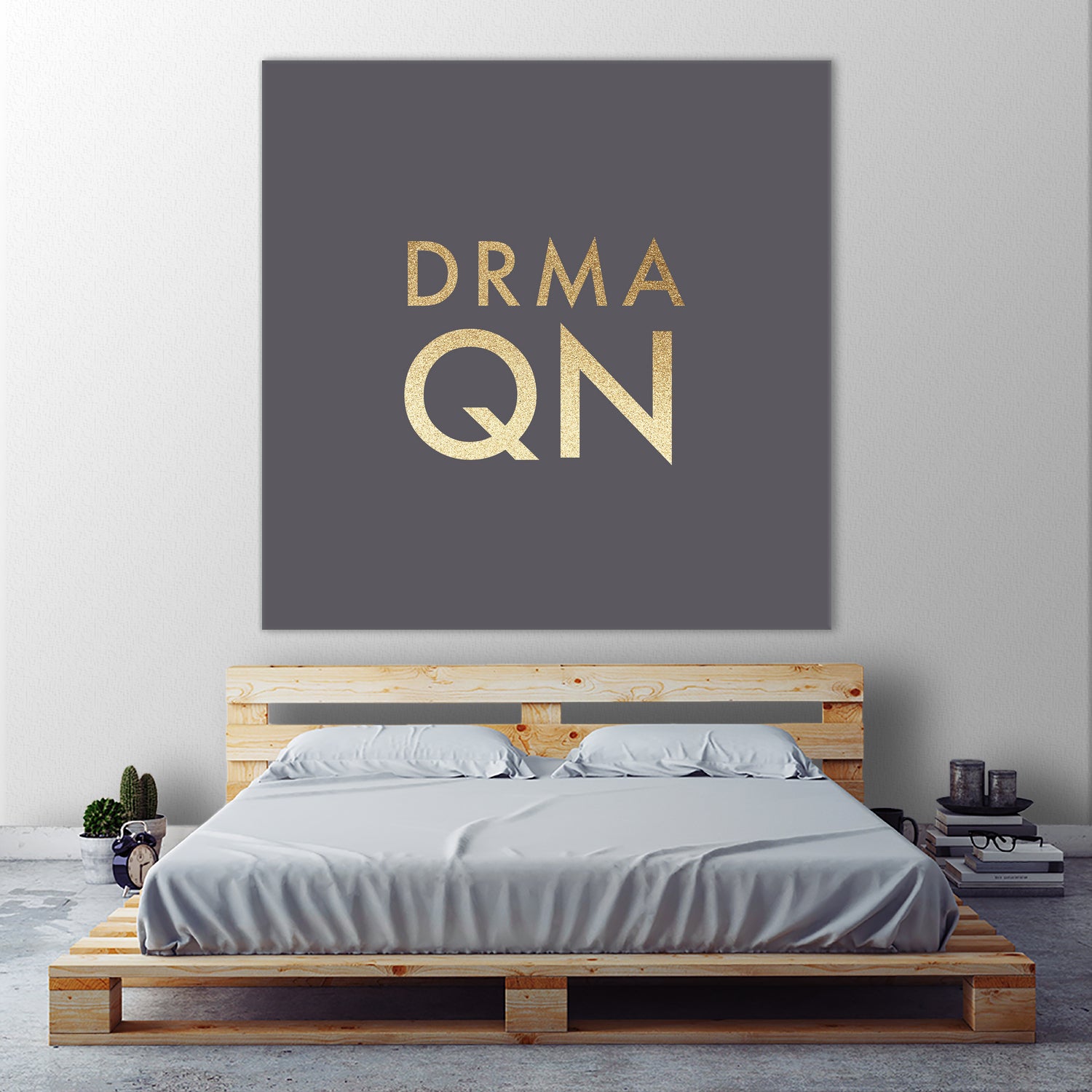 Drama Queen on Slate Grey by Dominique Van Roey on GIANT ART - gray typography