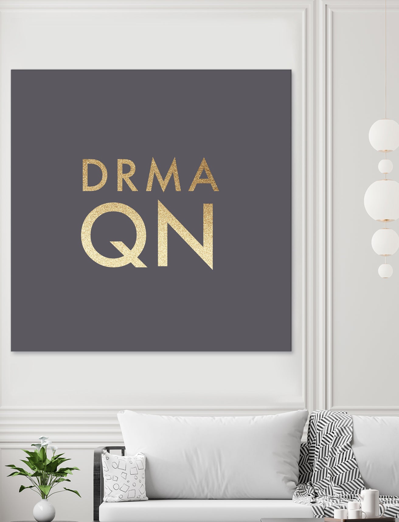 Drama Queen on Slate Grey by Dominique Van Roey on GIANT ART - gray typography