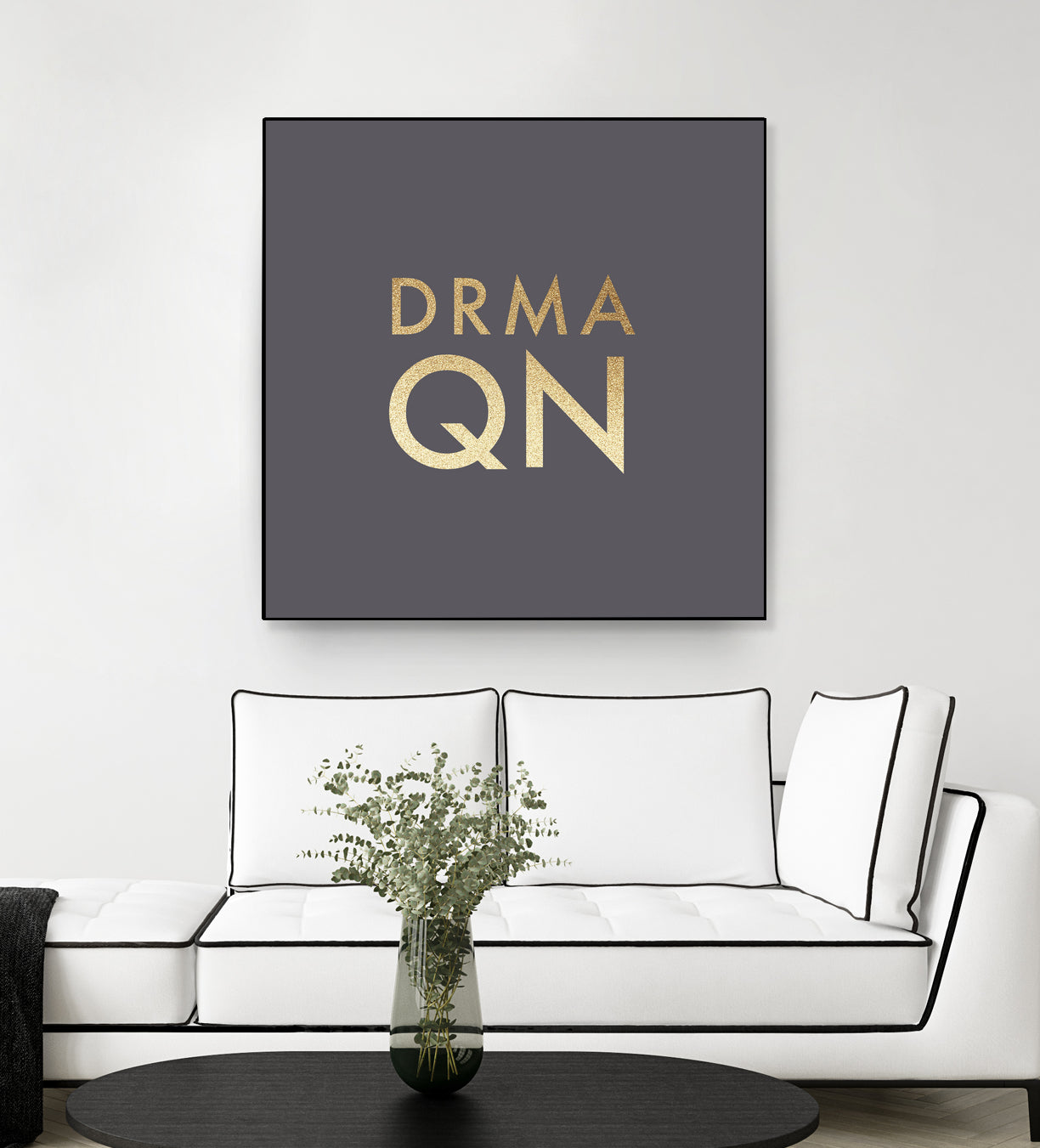 Drama Queen on Slate Grey by Dominique Van Roey on GIANT ART - gray typography