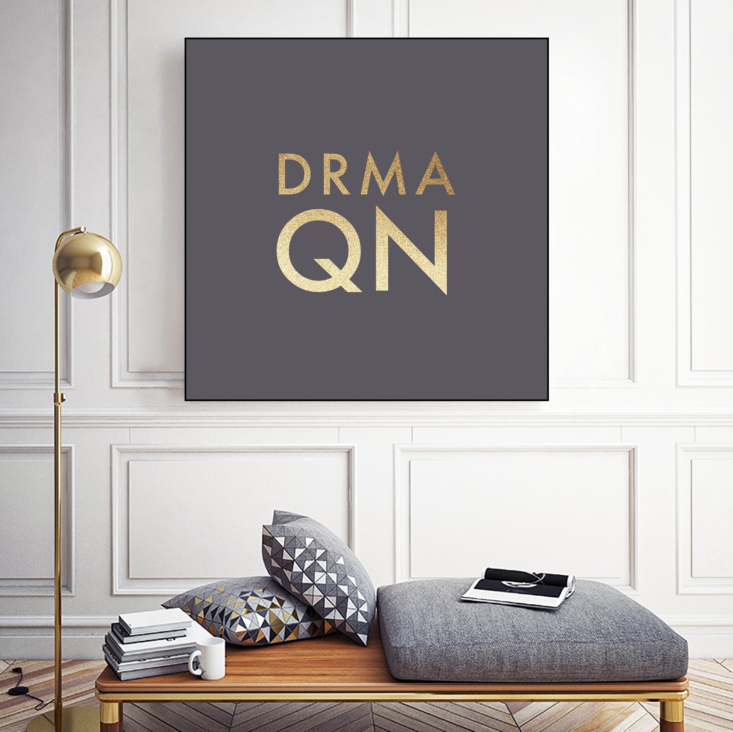 Drama Queen on Slate Grey by Dominique Van Roey on GIANT ART - gray typography