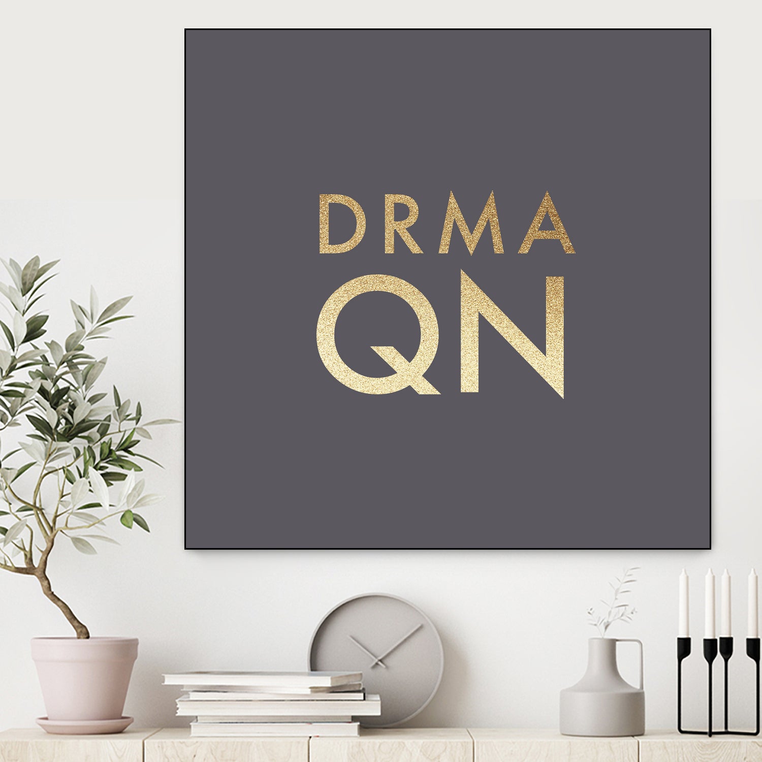 Drama Queen on Slate Grey by Dominique Van Roey on GIANT ART - gray typography