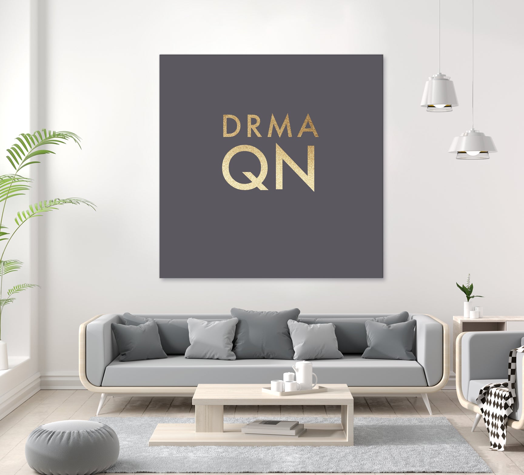 Drama Queen on Slate Grey by Dominique Van Roey on GIANT ART - gray typography