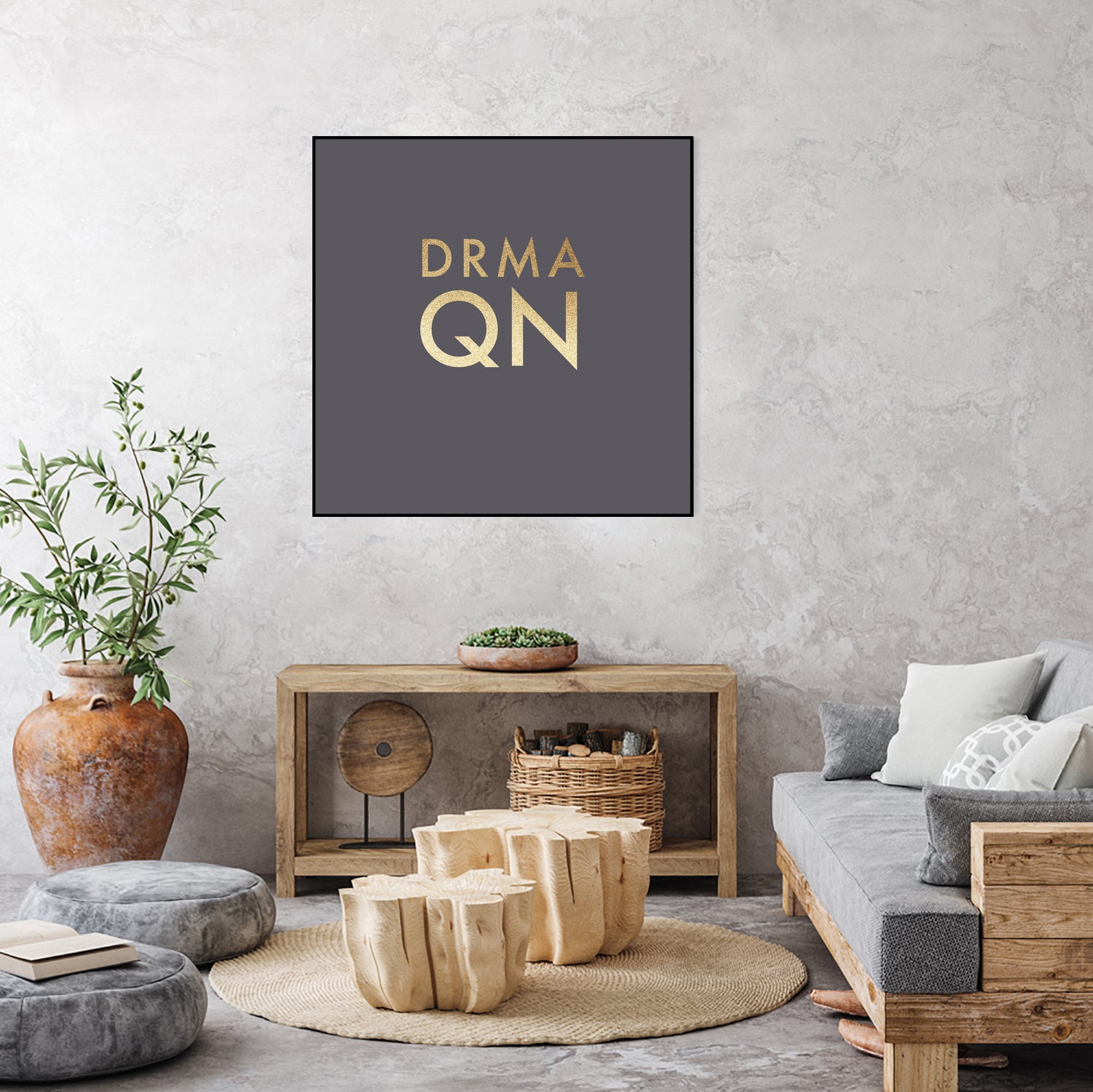 Drama Queen on Slate Grey by Dominique Van Roey on GIANT ART - gray typography