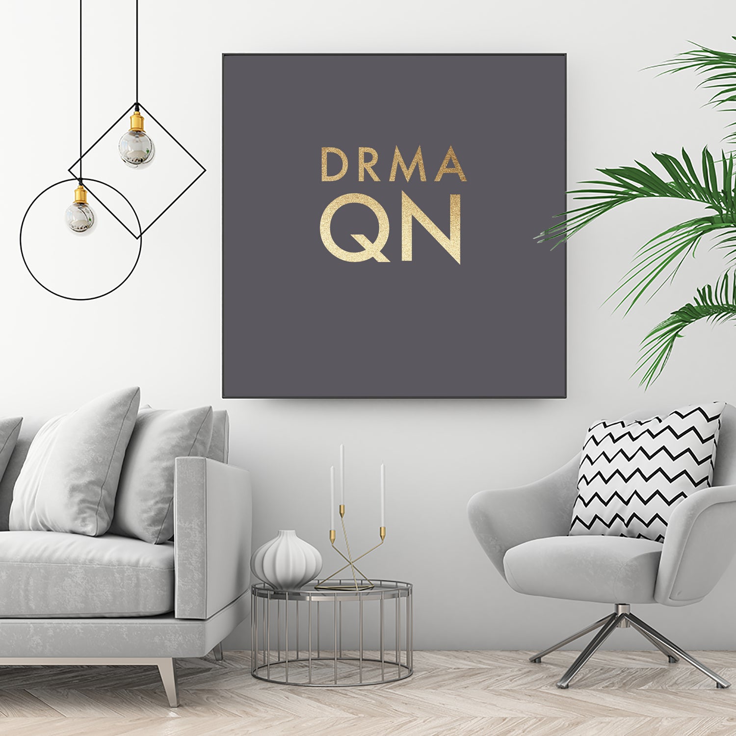 Drama Queen on Slate Grey by Dominique Van Roey on GIANT ART - gray typography